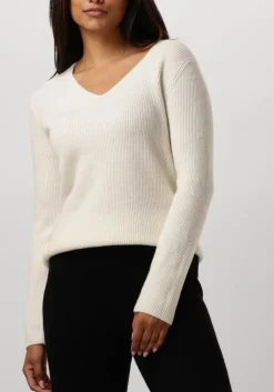 RESORT FINEST trui v-neck rib knit ecru Best