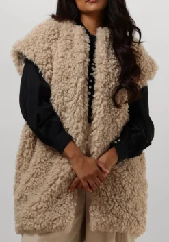 RUBY TUESDAY gilet chrissie fake fur long gilet ecru Best