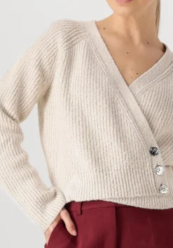 SECOND FEMALE vest gerda knit cardigan ecru Best