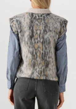 FORTE FORTE plumes de python alpaca jacquard vest bruin Clearance