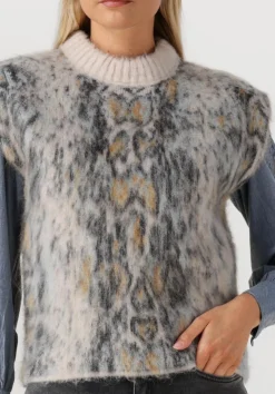 FORTE FORTE plumes de python alpaca jacquard vest bruin Clearance