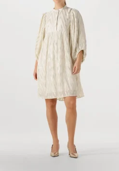 BRUUNS BAZAAR midi jurk sarina dress gebroken wit New