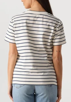 MOS MOSH t-shirt mmnani v-ss stripe tee gebroken wit Outlet