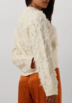 SECOND FEMALE trui carli knit o-neck gebroken wit