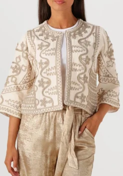 SUMMUM jack jacket tape embroidered gebroken wit New