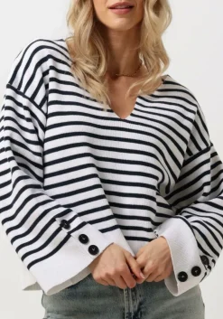 SUMMUM trui oversized sailor sweater nautical knit gebroken wit Sale