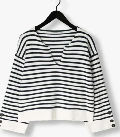 SUMMUM trui oversized sailor sweater nautical knit gebroken wit Sale