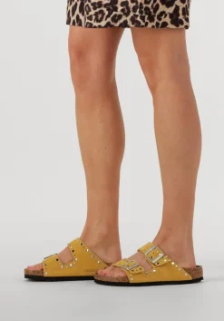 BIRKENSTOCK gele teenslippers arizona rivet border geel Hot