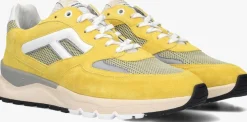 FLORIS VAN BOMMEL gele lage sneakers sfm-10154 de treener geel