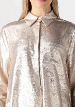 DANTE6 en blouses cathin metallic long shirt goud New