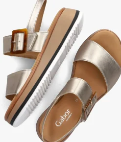 GABOR en platte sandalen 744.4 goud Discount