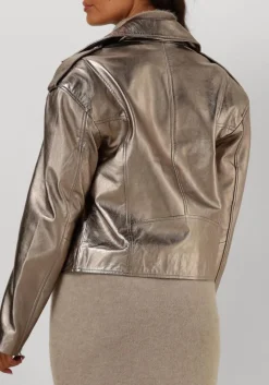 IBANA en leren jas jioya goud