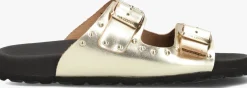 LINA LOCCHI en slippers 2 gesp slipper met studs goud Discount