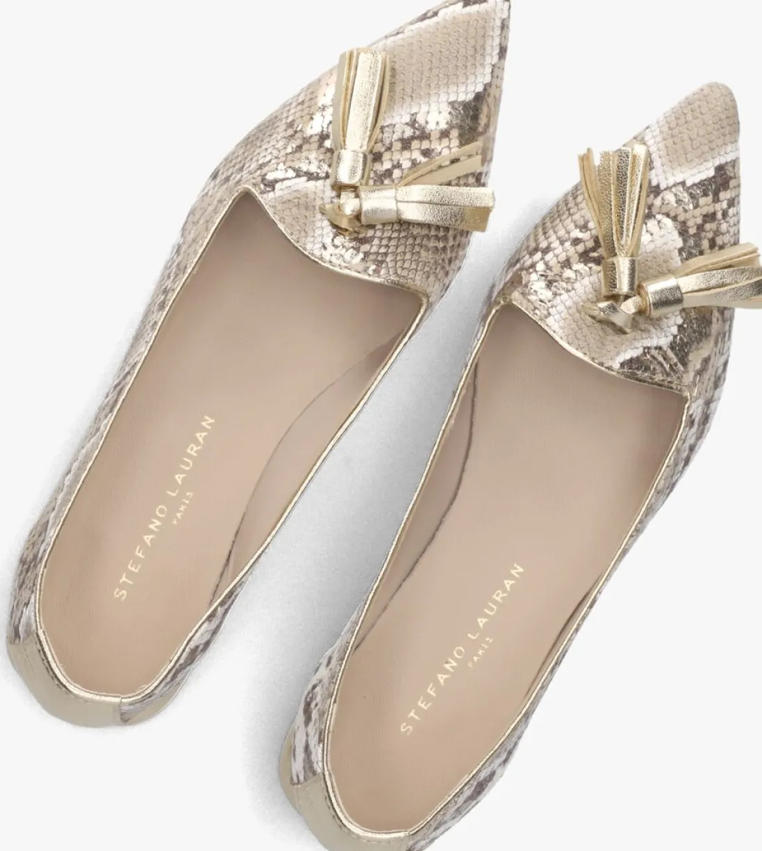 STEFANO LAURAN en loafers pisa goud New