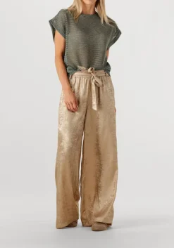 SUMMUM en pantalon pants metallic lamee goud Discount