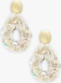 LOTT. GIOIELLI oorbellen sequin drop goudkleurig New