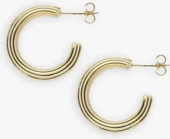 LOTT. GIOIELLI oorbellen bold striped creole s goudkleurig Outlet