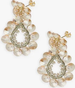 LOTT. GIOIELLI oorbellen flower double drop goudkleurig Outlet