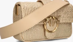 PINKO schoudertas love one mini slouchy goudkleurig