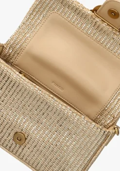 PINKO schoudertas love one mini slouchy goudkleurig