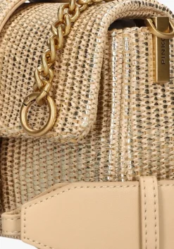 PINKO schoudertas love one mini slouchy goudkleurig