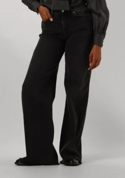 7 FOR ALL MANKIND grijze wide jeans lotta luxe vintage topline with raw cut grijs New