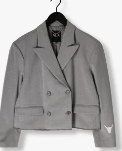 ALIX THE LABEL grijze blazer double breasted blazer grijs Outlet
