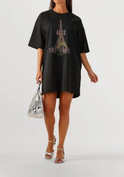 ALIX THE LABEL grijze mini jurk ladies knitted paris t-shirt dress grijs Clearance