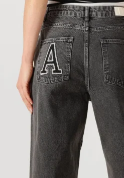 ALIX THE LABEL grijze straight leg jeans ladies woven relaxed denim pants grijs Best