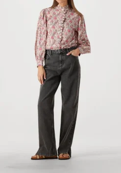 ALIX THE LABEL grijze straight leg jeans ladies woven relaxed denim pants grijs Best