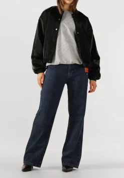 ALIX THE LABEL grijze trui ladies knitted text patches sweater grijs Hot