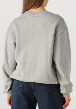 ALIX THE LABEL grijze trui ladies knitted text patches sweater grijs Hot