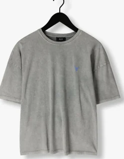 ALIX THE LABEL grijze t-shirt ladies knitted print t-shirt grijs Clearance