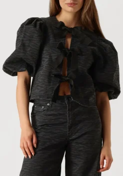 CO'COUTURE grijze blouses zebra bow blouse grijs Outlet