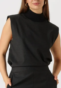 CO'COUTURE grijze gilet kaya rib turtleneck vest grijs Discount