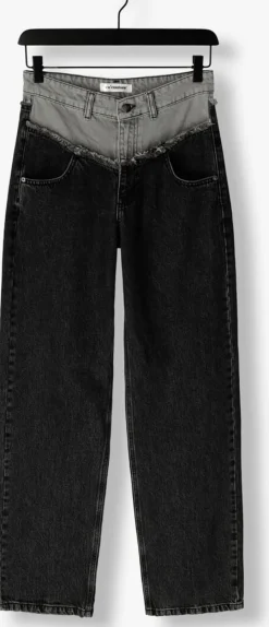 CO'COUTURE grijze wide jeans grey mix block long jeans grijs Online