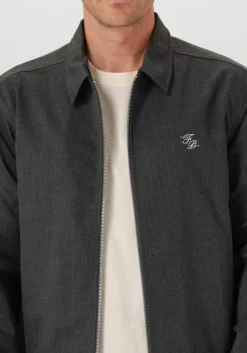 FILLING PIECES grijze overshirts coach jacket twill wool grijs