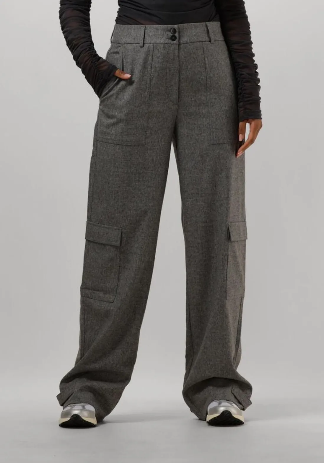 FIVEUNITS grijze cargobroeken sophia cargo strap 438 grijs