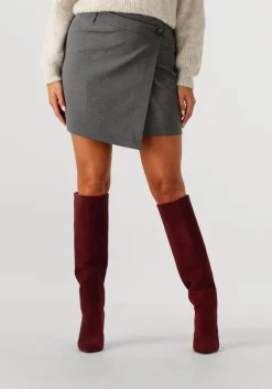GESTUZ grijze minirok gzpaula melange mw wrap skirt grijs Discount