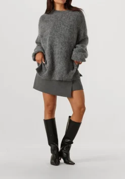 GESTUZ grijze minirok gzpaula melange mw wrap skirt grijs Discount