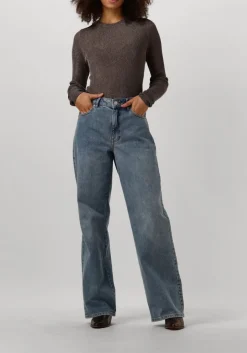 GESTUZ grijze t-shirt silvigz deep back blouse grijs