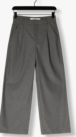 GESTUZ grijze wijde broek gzpaula melange mw wide pants grijs Best