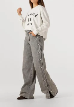 HAUTE L'AMITIÉ grijze haute l'amitié wide jeans side panel button tall jeans grijs Discount