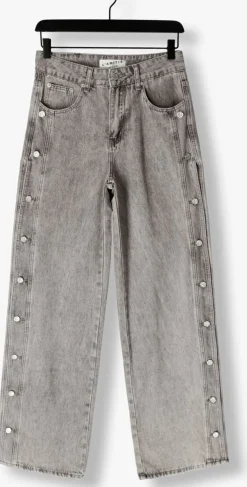 HAUTE L'AMITIÉ grijze haute l'amitié wide jeans side panel button tall jeans grijs Discount