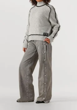 HAUTE L'AMITIÉ grijze haute l'amitié wide jeans side panel button tall jeans grijs Discount