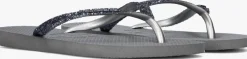 HAVAIANAS grijze teenslippers kids slim glitter ii grijs Discount