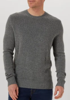 LEURINK KNIT grijze trui rifredo o-neck grijs Discount
