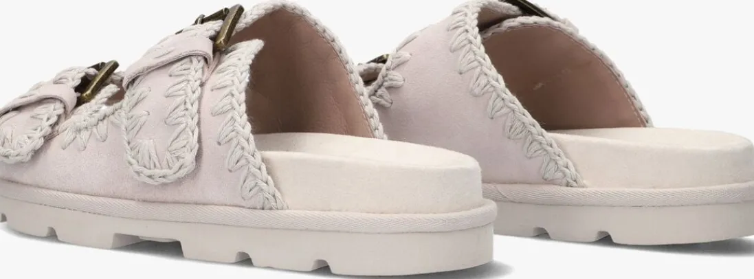 MOU grijze slippers low bio sandal 2buckles monoch grijs Sale