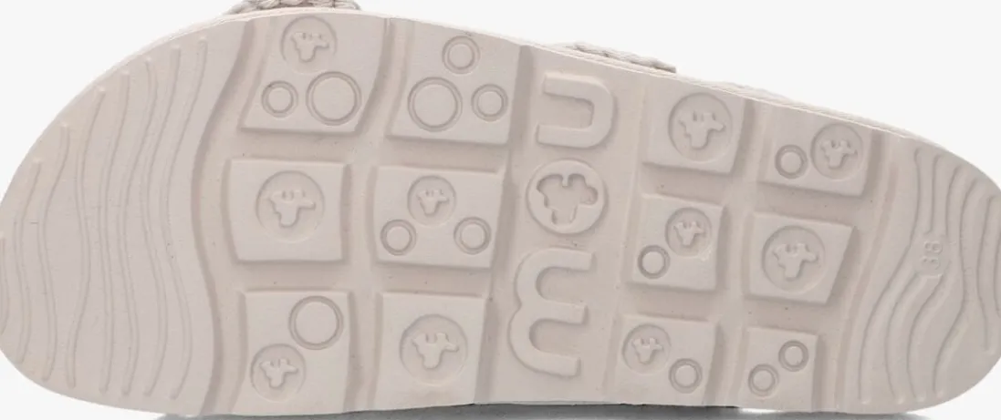 MOU grijze slippers low bio sandal 2buckles monoch grijs Sale