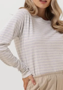 PENN & INK grijze tops & t-shirts 516 sweater stripe grijs Discount